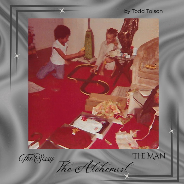 Our first Christmas in the new high-rise apartment. My hair braided, sitting with my brother as we play with a racetrack, the bright red carpet my mom insisted on bringing from the house stretched out beneath us.